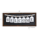 Framed Wood Hanging Beaded Welcome Sign