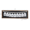 Framed Wood Hanging Beaded Bienvenue Sign