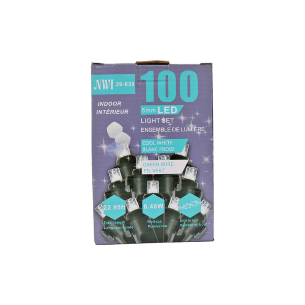 100 Lt 5Mm Led Indoor Light Set (Cool White Bulbs) - Set of 2