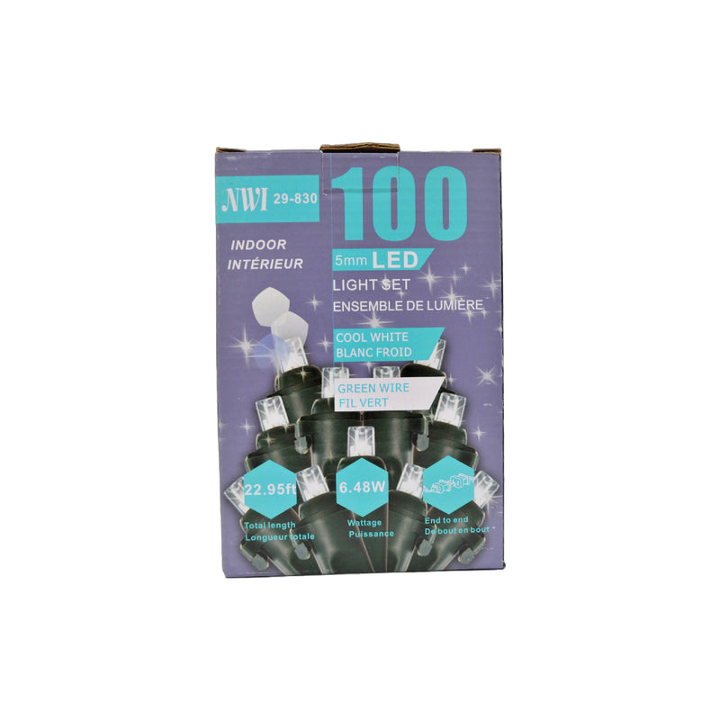 100 Lt 5Mm Led Indoor Light Set (Cool White Bulbs) - Set of 2
