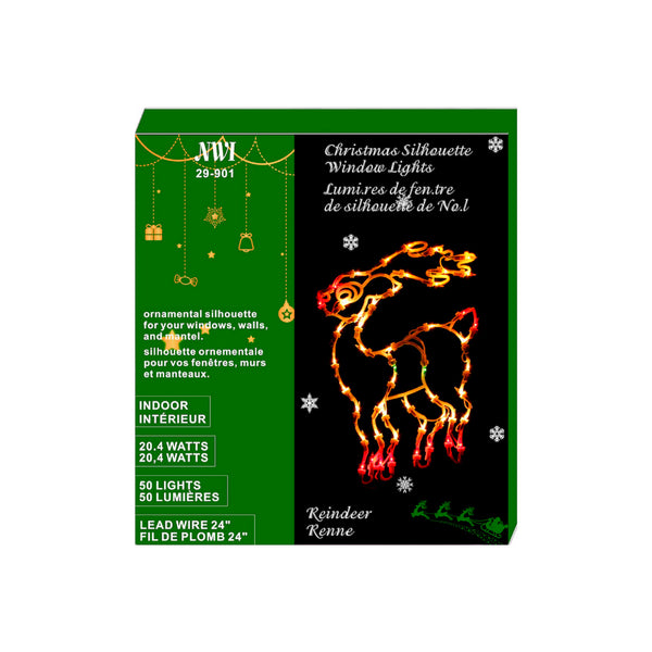 50 Lt Mini Bulb Indoor Window Silhouette (Reindeer)