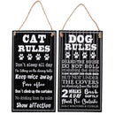Rippled Metal Wall Sign (Dog/Cat Rules) (Asstd)