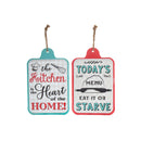Hanging Metal Wall Sign (Kitchen/Menu) (Asstd) - Set of 2