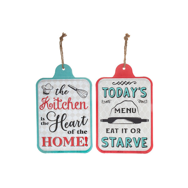 Hanging Metal Wall Sign (Kitchen/Menu) (Asstd) - Set of 2