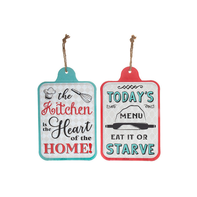 Hanging Metal Wall Sign (Kitchen/Menu) (Asstd) - Set of 2