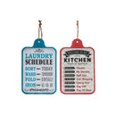 Hanging Metal Wall Sign (Kitchen/Laundry Schedule) (Asstd) - Set of 2