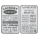 Metal Wall Sign (Laundry Rules) (Asstd) - Set of 2