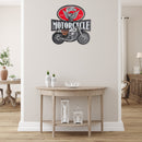Embossed Metal Sign Motorcycle