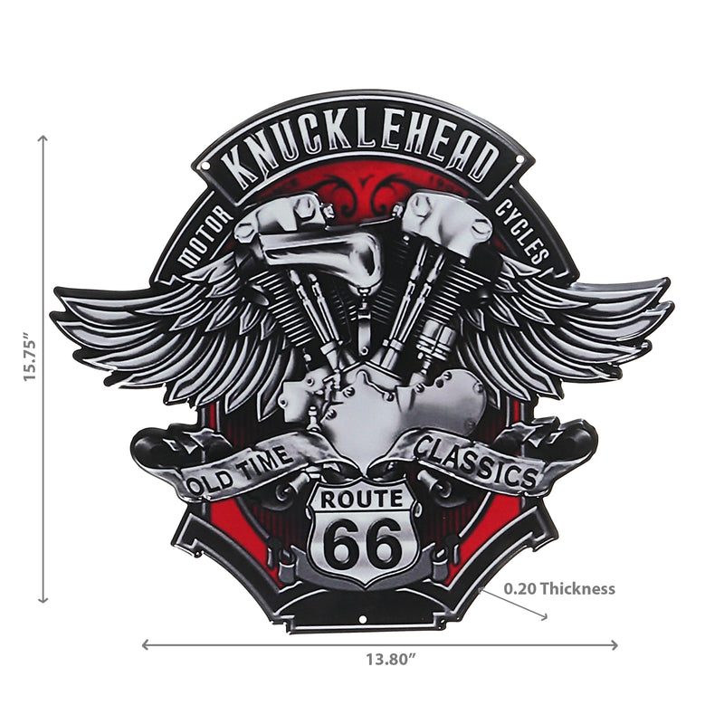 Embossed Metal Wall Sign Knucklehead