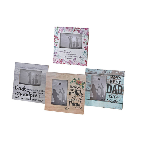 Wooden 4"X 6" Picture Frame (For Him/For Her) (Asstd) - Set of 4