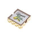 Set Of 4 Wooden Coaster With Holder (Lemon)