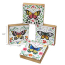 Square Wood Blocks Butterfly Asstd - Set of 4
