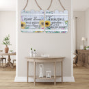 Wood Fence Shaped Floral Sign Asstd - Set of 2