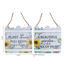 Wood Fence Shaped Floral Sign Asstd - Set of 2