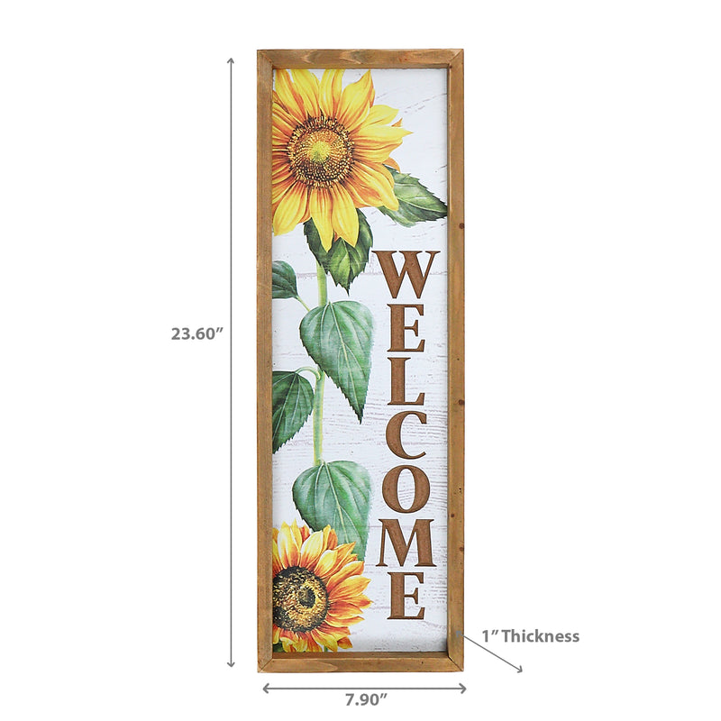 Framed Wall Sign Sunflower Welcome
