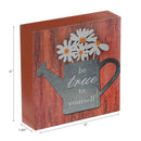 Wood Block With Galvanized Watering Can Be True To Yourself