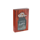 Wood Block With Galvanized Jar Think Happy Bee Happy