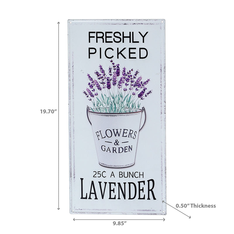 Metal Wall Sign Freshly Picked Lavender