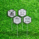 Metal Stake Aloe Hello Asstd - Set of 4