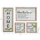4Pc Assorted Woodgrain Frame Set Home