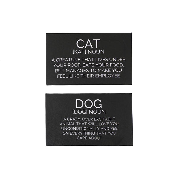 Canvas Wall Sign (Dog/Cat Noun) (10 X 6) (Asstd) - Set of 2
