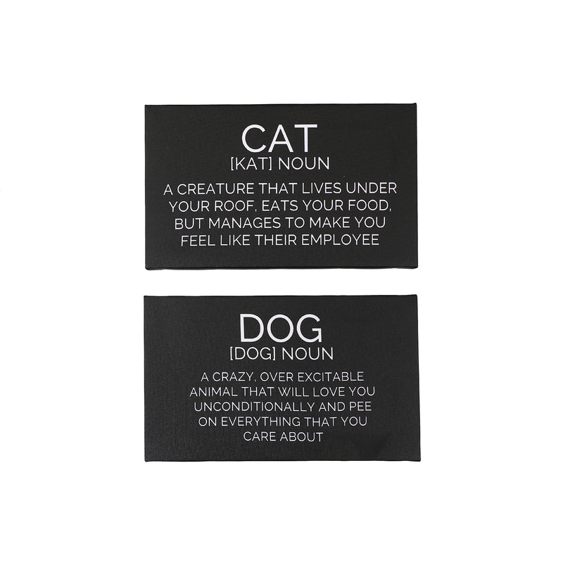 Canvas Wall Sign (Dog/Cat Noun) (10 X 6) (Asstd) - Set of 2