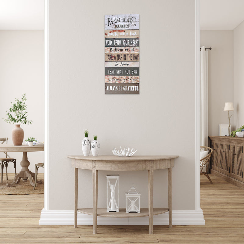 Canvas Wall Sign Farmhouse Rules