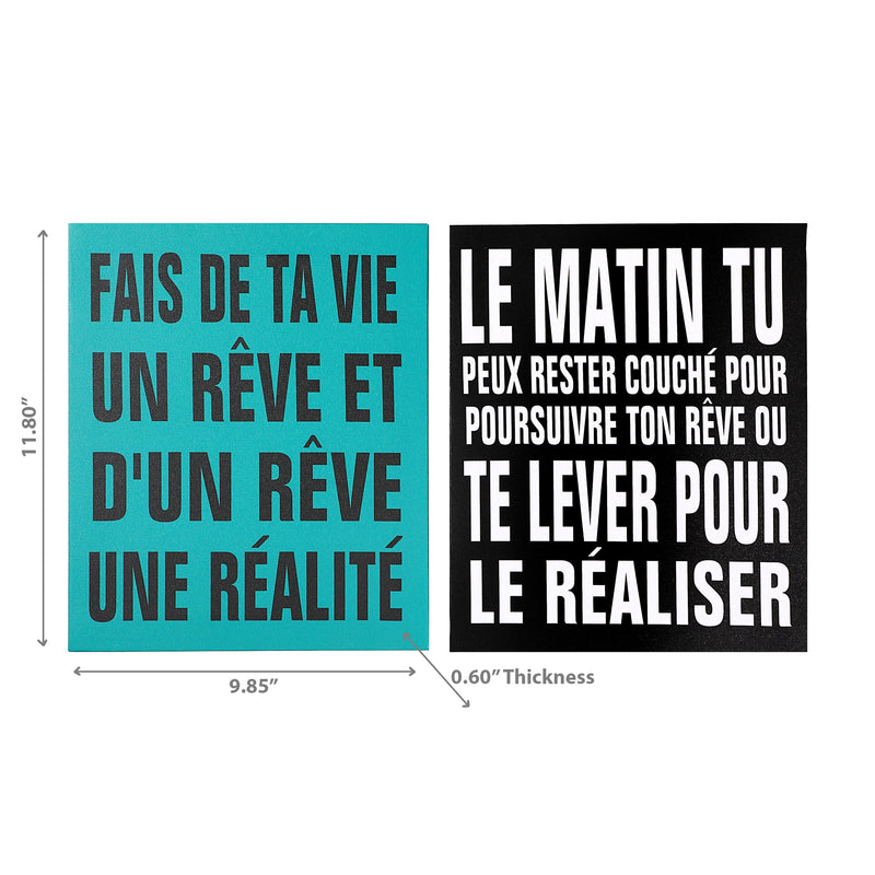 Canvas Wall Sign Reve Asstd - Set of 2