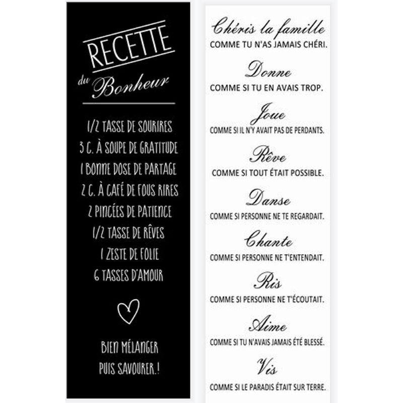 Canvas Wall Sign Recette/Famille Asstd - Set of 2
