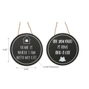 Round Mdf Cat Sign  - Set of 2