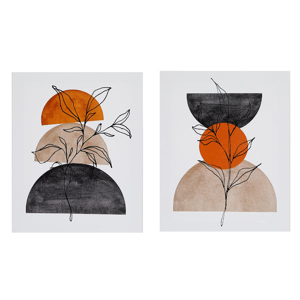 Canvas Wall Art Desert Leaves  - Set of 2