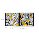 Framed Foil Print Canvas Wall Art Lemon Leaves  - Set of 2