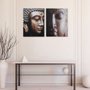 Canvas Wall Art Buddha Head  - Set of 2