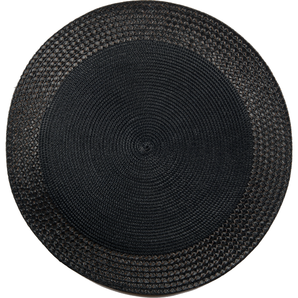 Vinyl Round Placemat With Border (Black)(Set Of 12)