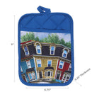 Pot Holder With Pocket Whimsical Rowhouse - Set of 6