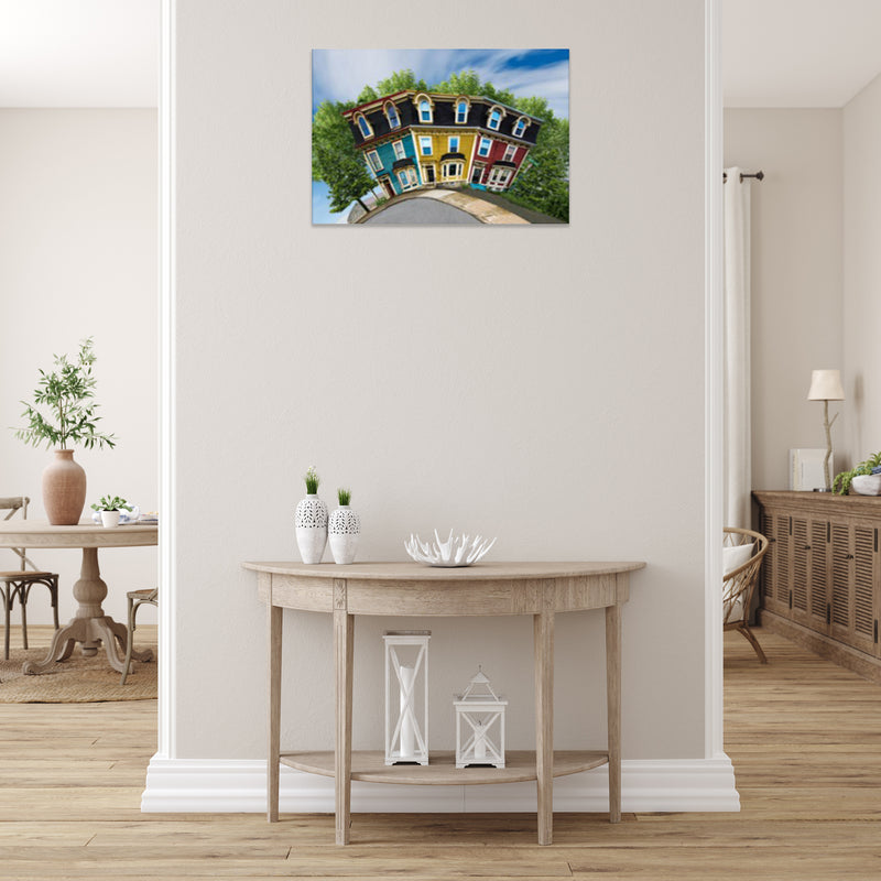 Canvas Wall Art Whimsical Rowhouse 16 X 12