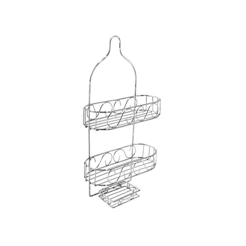 Chrome Shower Caddy With 3 Tiers (Swirls)