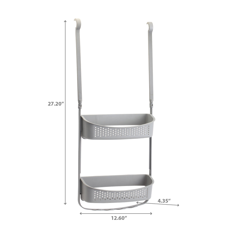 Over The Door 2 Tier Shower Caddy Gray