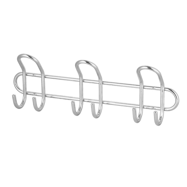 6 Hook Heavy Duty Chrome Wall Mount