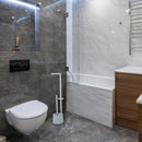 S/Steel Toilet Paper And Brush Holder Gray