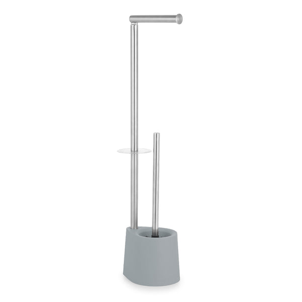 S/Steel Toilet Paper And Brush Holder Gray