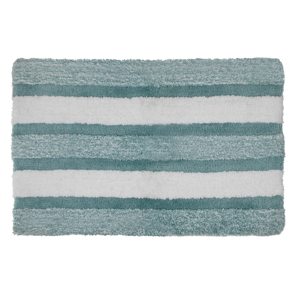 Microfibre Striped Bath Mat (Blue) (20 X 32)