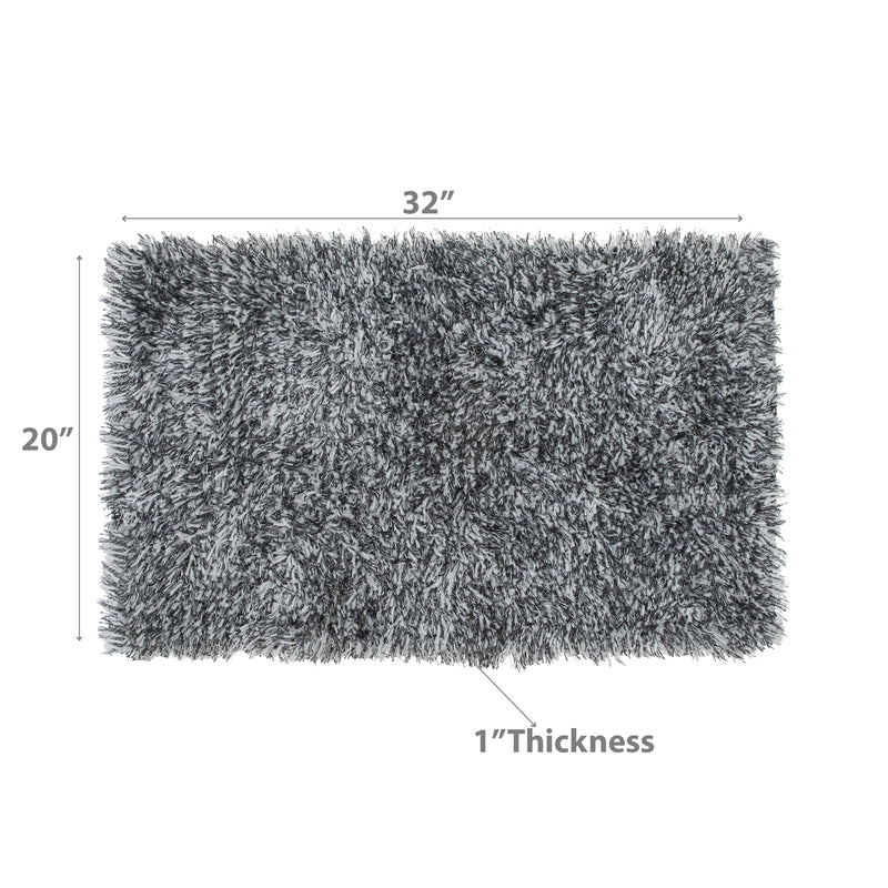 Cotton Loom Bath Mat Black 20X32
