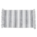 Microfibre Striped Bath Mat With Fringe Silver 20X32