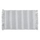 Microfibre Striped Bath Mat With Fringe Silver 20X32
