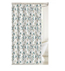 Printed Canvas Shower Curtain With Roller Hooks (Floral)