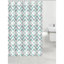 14Pc Set Peva S. Curtain + 12 Hooks + Bathmat (Geo Diamond)