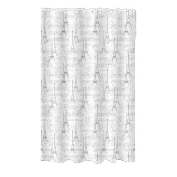 14Pc Set Peva S. Curtain + 12 Hooks + Bathmat (Paris)