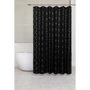 Polyester Silver Foil Trellis Printed Shower Curtain (Black)