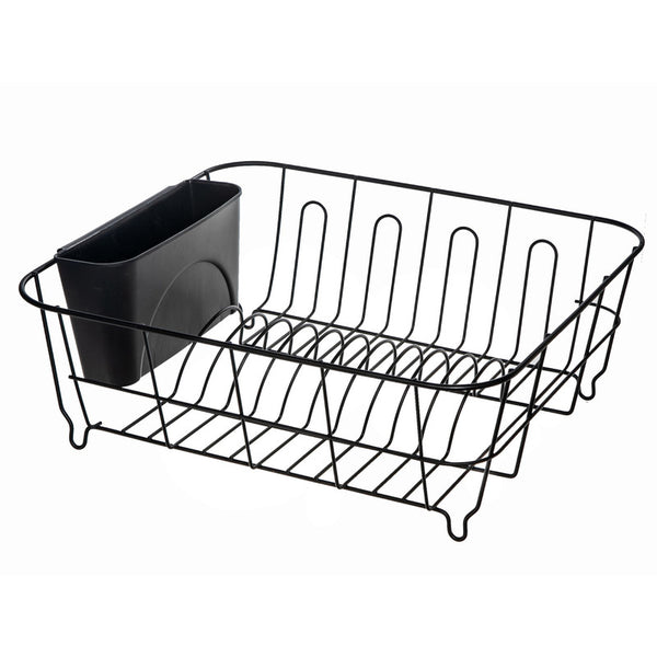 Sink Rack With Cutlery Holder (Black)